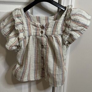 Jessica Simpson Kids Ruffle Sleeve Striped  Top